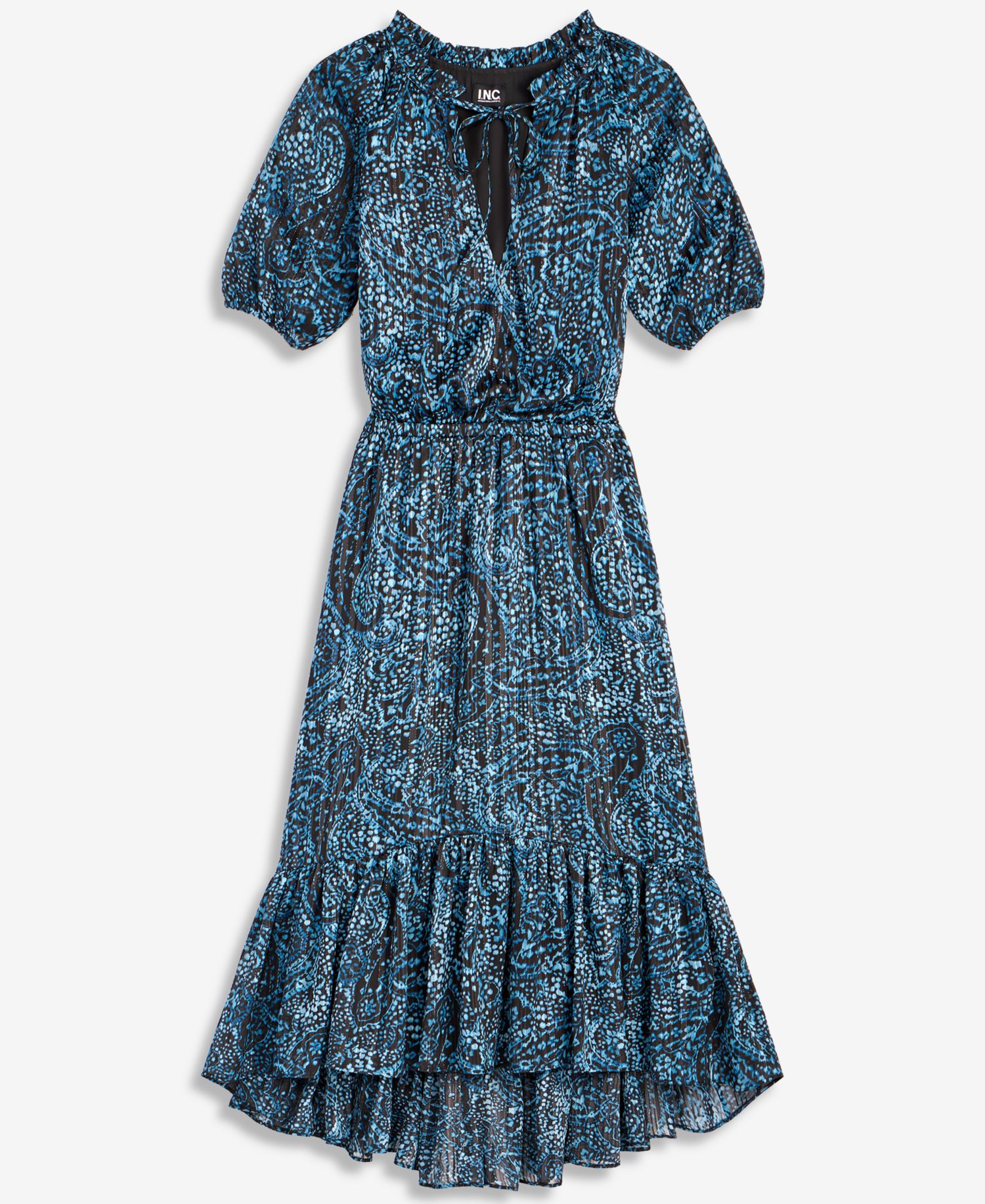 Women's Short-Sleeve Printed Midi Dress