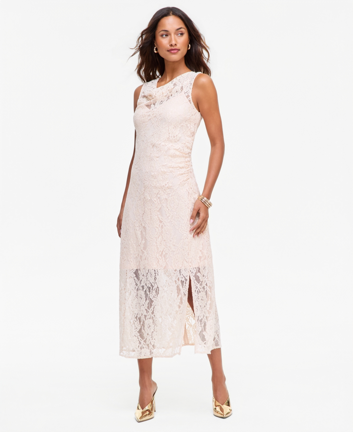 I.n.c. International Concepts Women's Lace Cowl-Neck Midi Dress, Macy's Exclusive