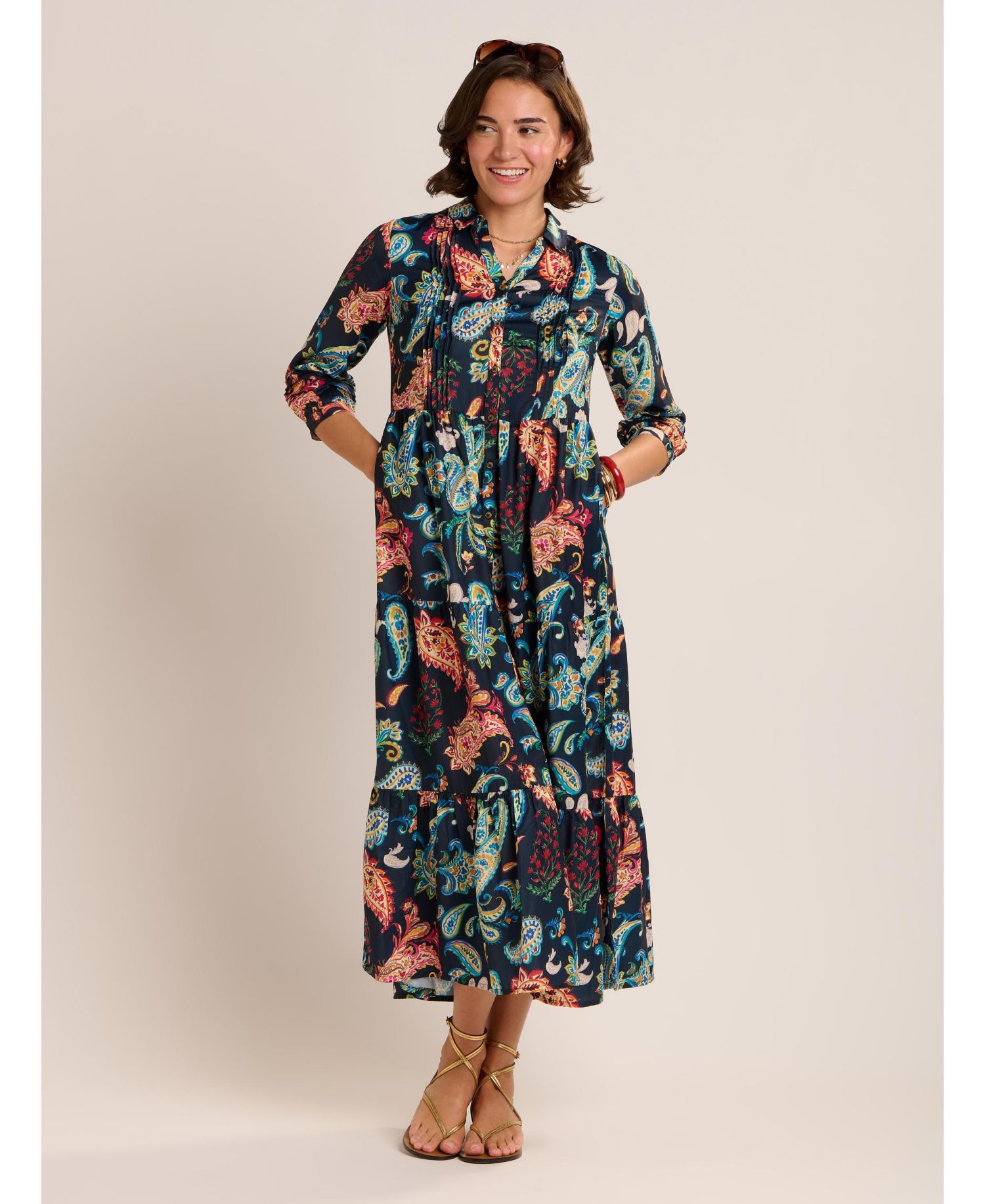 Women's Estrella Sculpted Collar Maxi Dress
