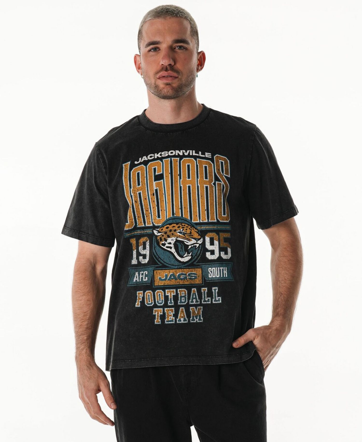 Men's and Women's Black Jacksonville Jaguars Band T-Shirt