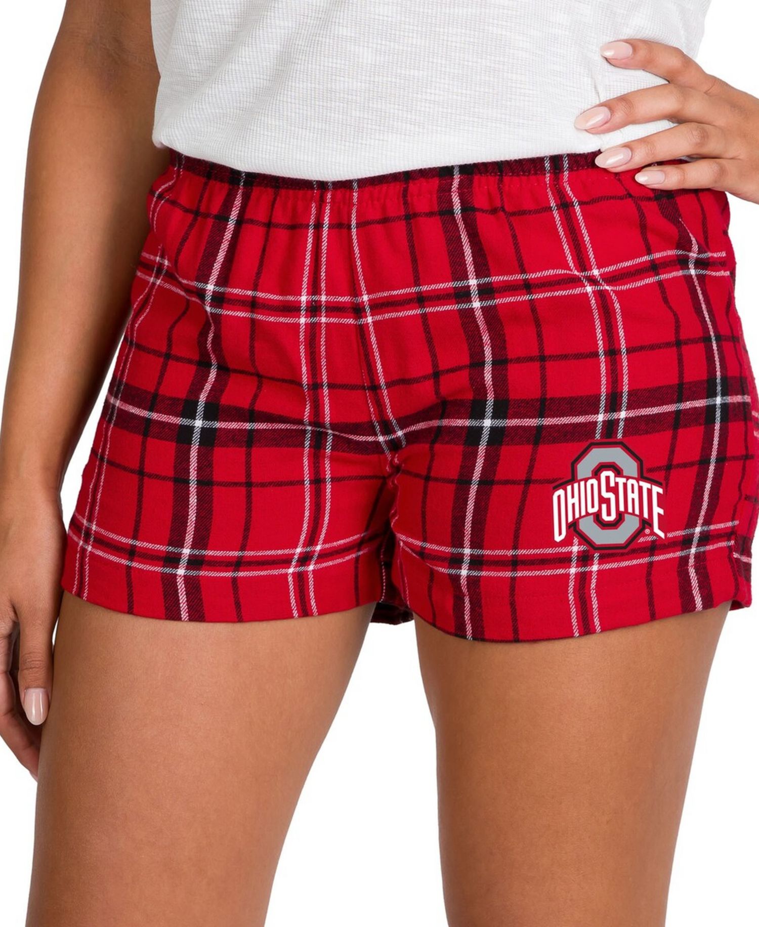 Women's Scarlet/Black Ohio State Buckeyes Ultimate Flannel Shorts