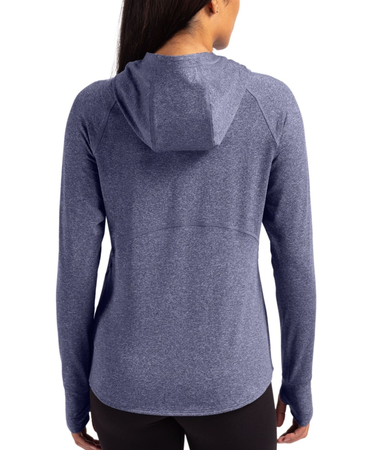 Women's Heather Navy New England Patriots Primary Logo Adapt Knit Raglan Pullover Hoodie