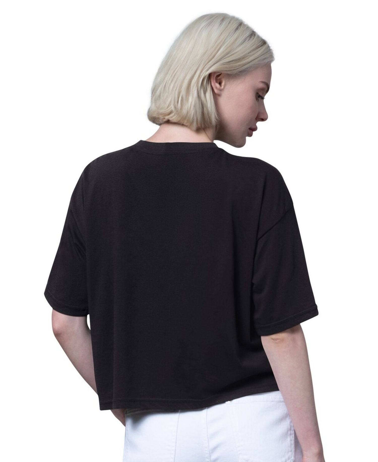 Women's Black New York Yankees Holy Grail Boxy Cropped T-Shirt