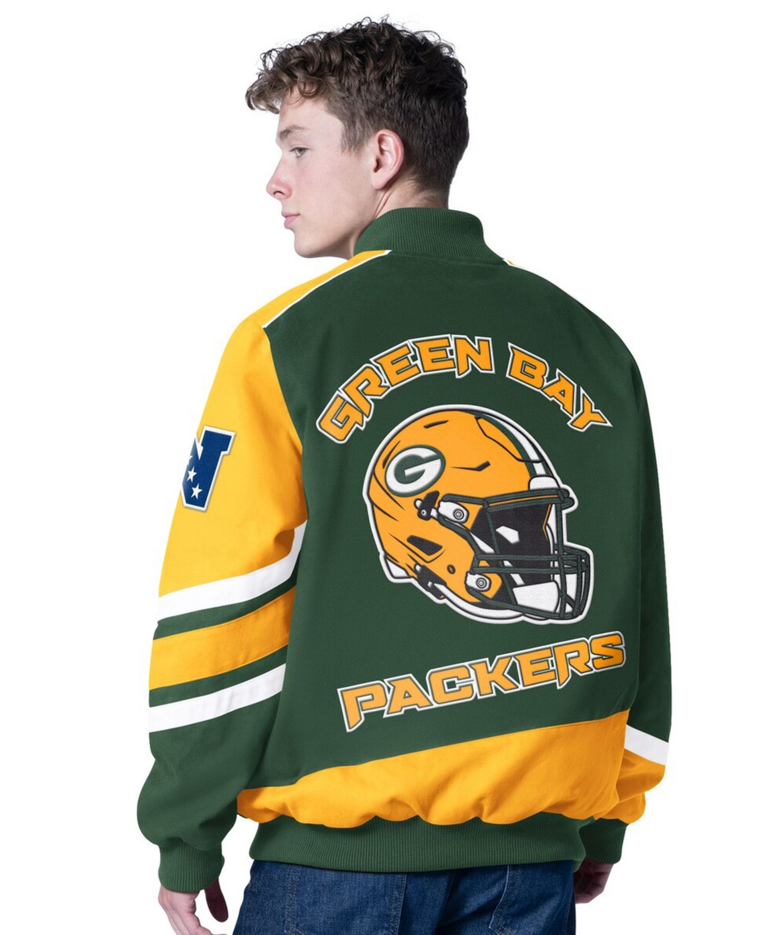 Men's Green Green Bay Packers Prime Time Full-Zip Racing Jacket