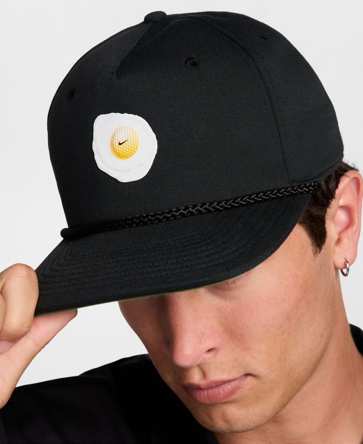 Nike Men's and Women's Black Fried Egg Pro Dri-fit Snapback Hat