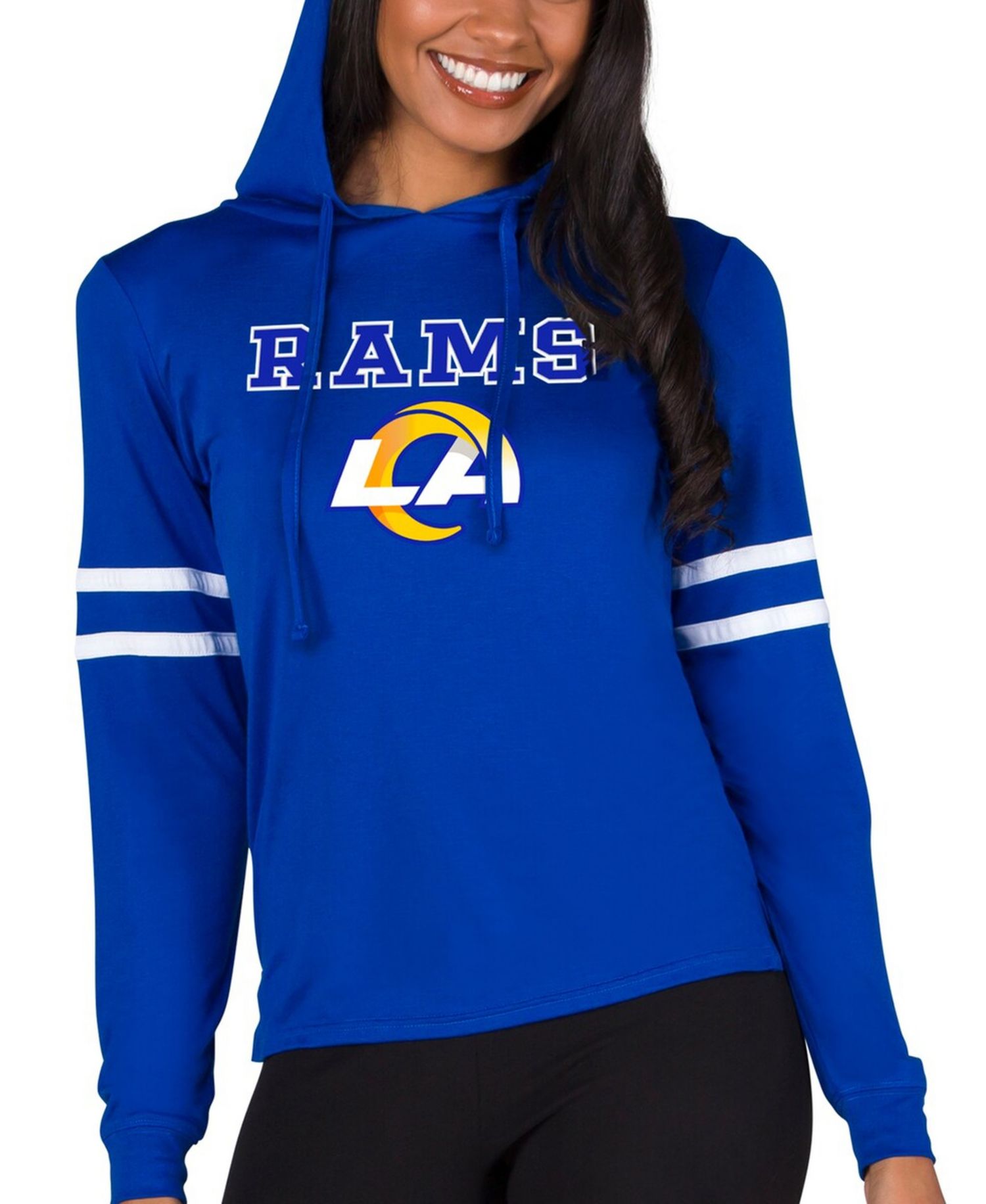 Women's Royal Los Angeles Rams Marathon Lightweight Lounge Pullover Hoodie
