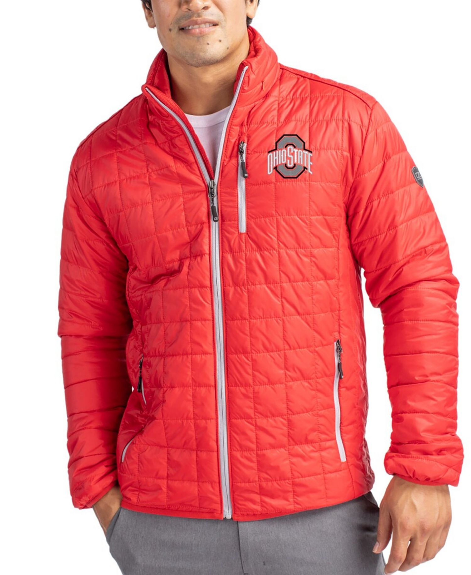 Men's Scarlet Ohio State Buckeyes Rainier Eco Insulated PrimaLoft Full-Zip Puffer Jacket