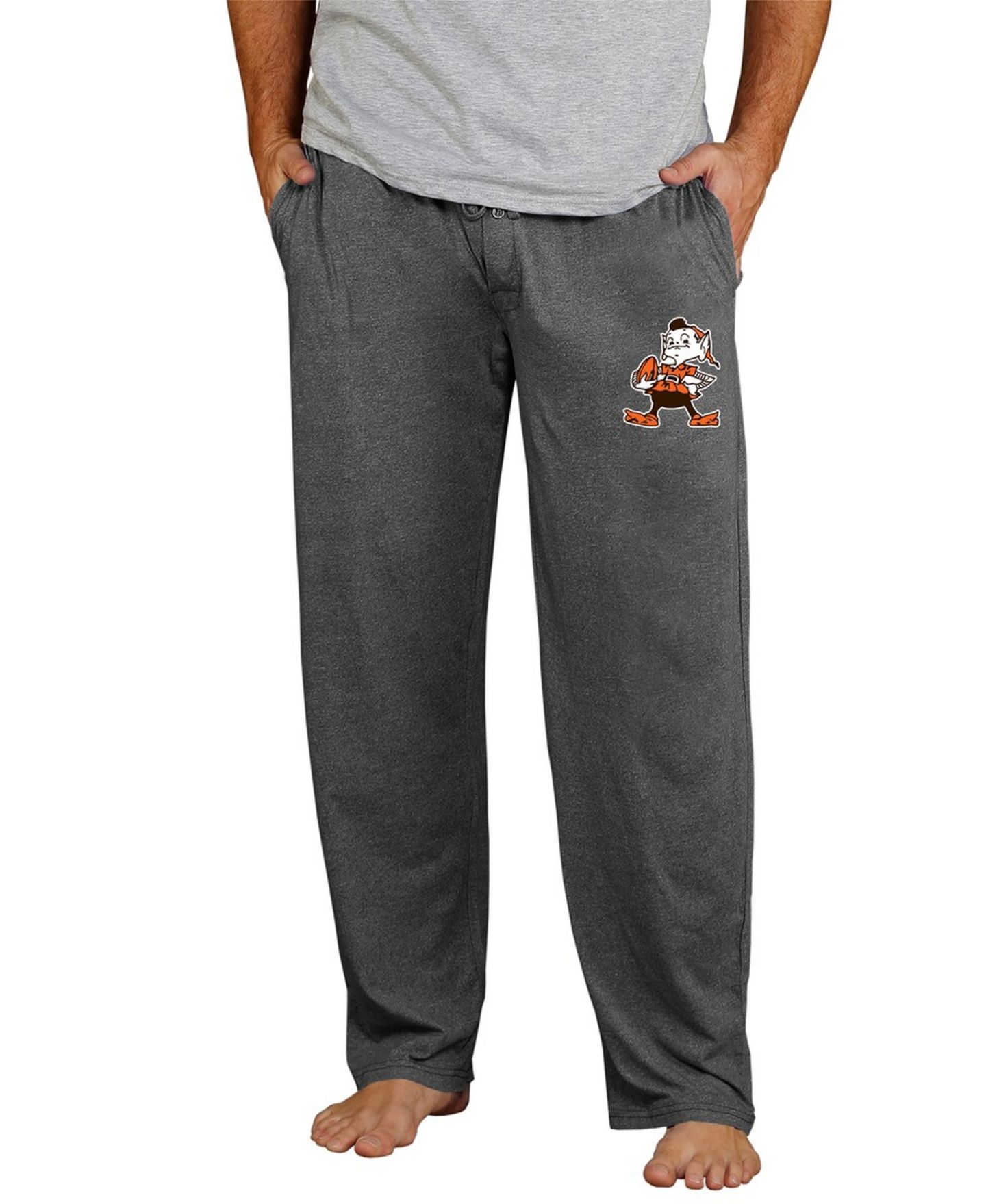 Мужские трикотажные брюки Concepts Sport Cleveland Browns Retro Quest, Charcoal — фото 4