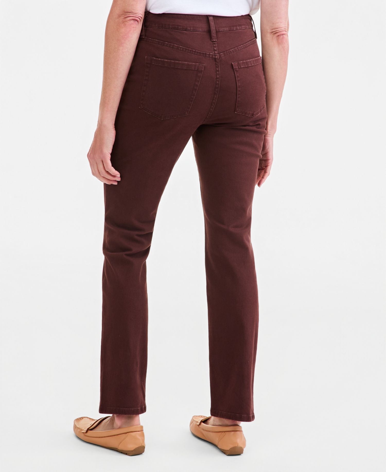 Women's Straight-Leg High Rise Twill Pants