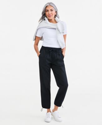 Petite Utility Bungee Crop Pull-On Pants