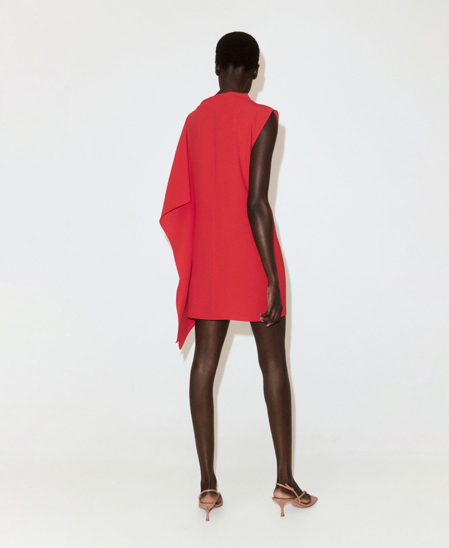 Women's Asymmetrical Neck And Metallic Detail Dress