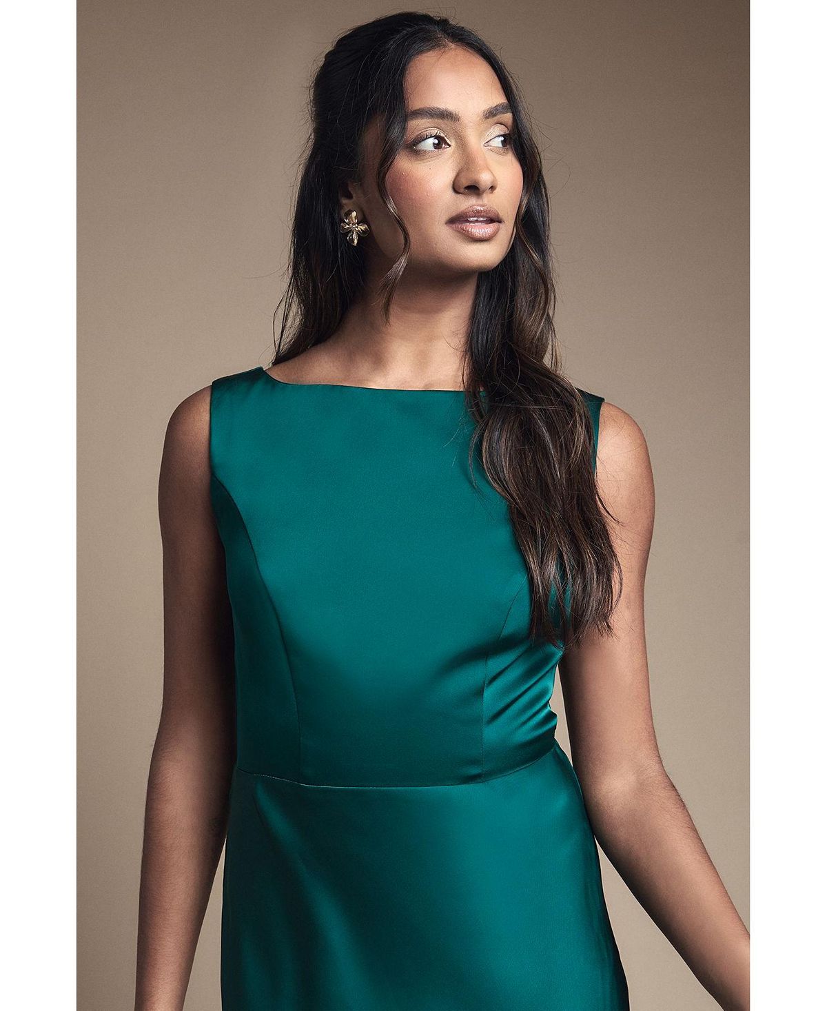 Coast Women's Sleeveless Satin Bridesmaid Dress view 4 — MAYCSS fashion products