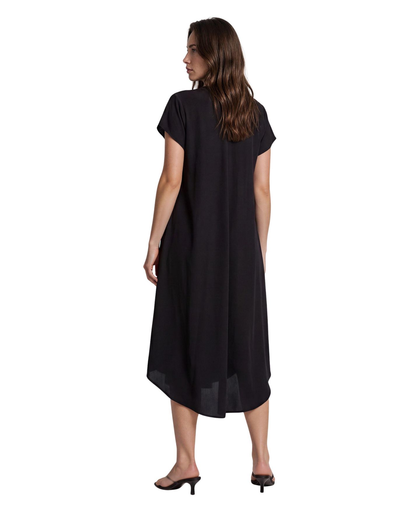 Женское платье Masai Copenhagen Manebili V-Neck Draped Midi, цвет: Чёрный — фото 3