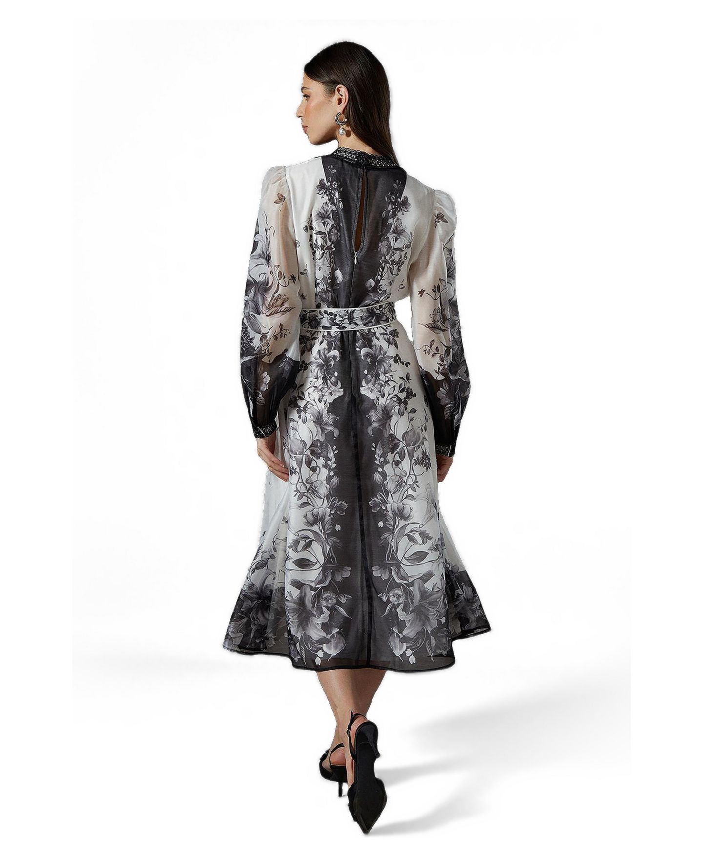 Женское платье Coast Printed Organza Shirt Dress, цвет: Mono — фото 3