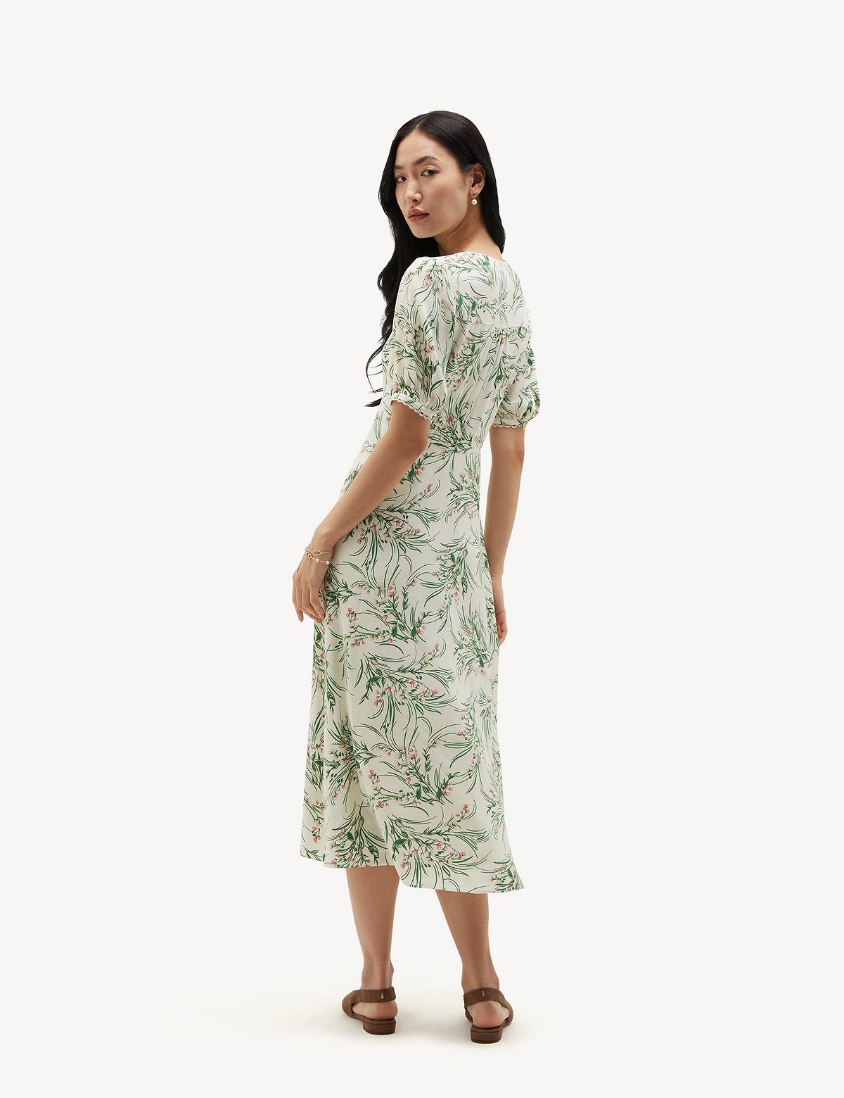 Hobbs London Women's Florentina V-Neck Midi Dress view 3 — MAYCSS fashion products