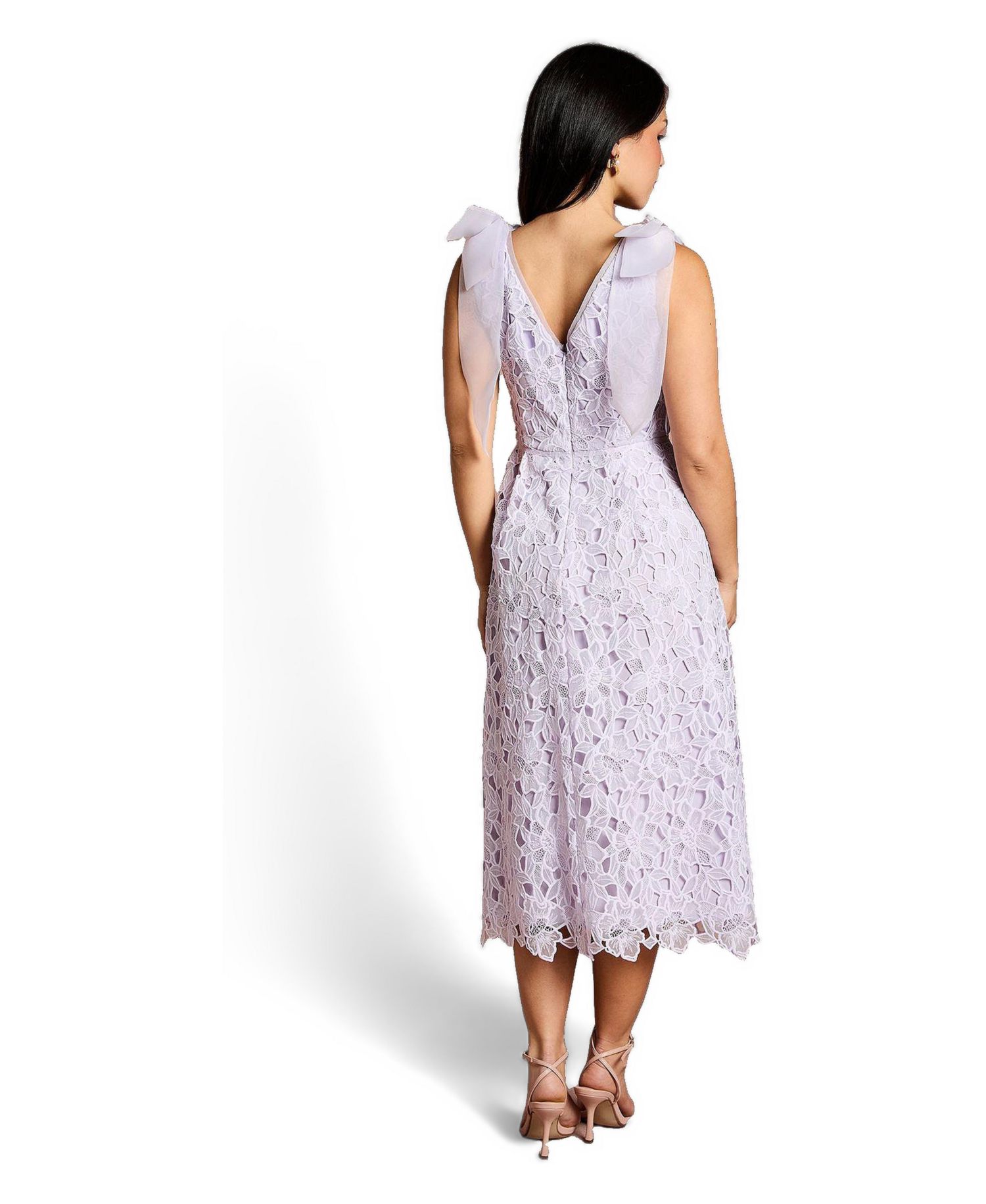 Women's Bow Detail Sleeveless Midi Dress