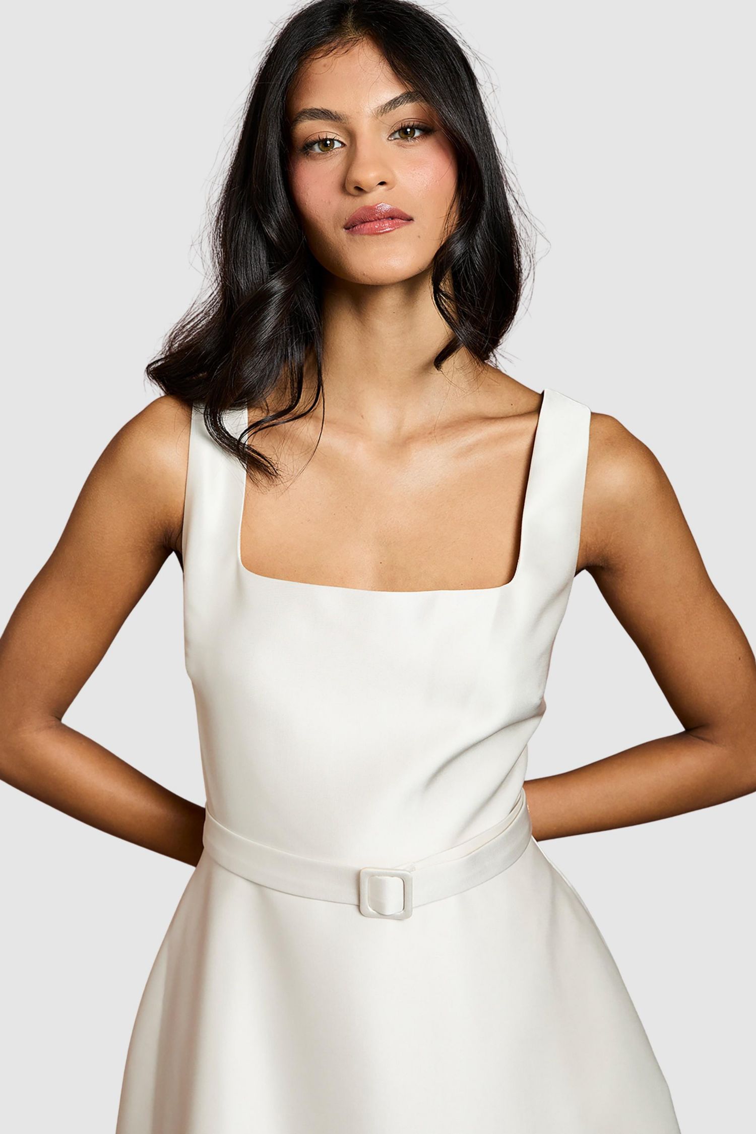 Women's Belted Midi Dress