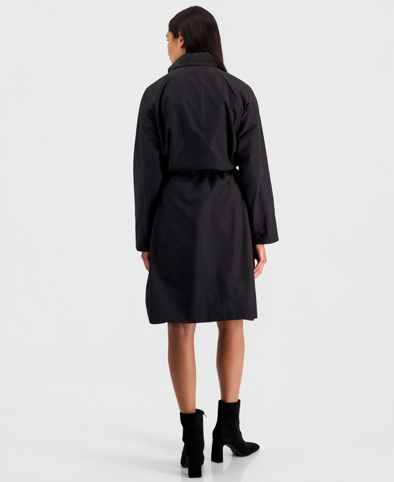 Women's High-Neck Belted Raglan-Sleeve Coat