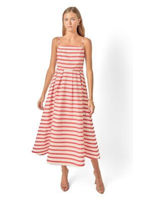 Women's Striped Midi Dress
