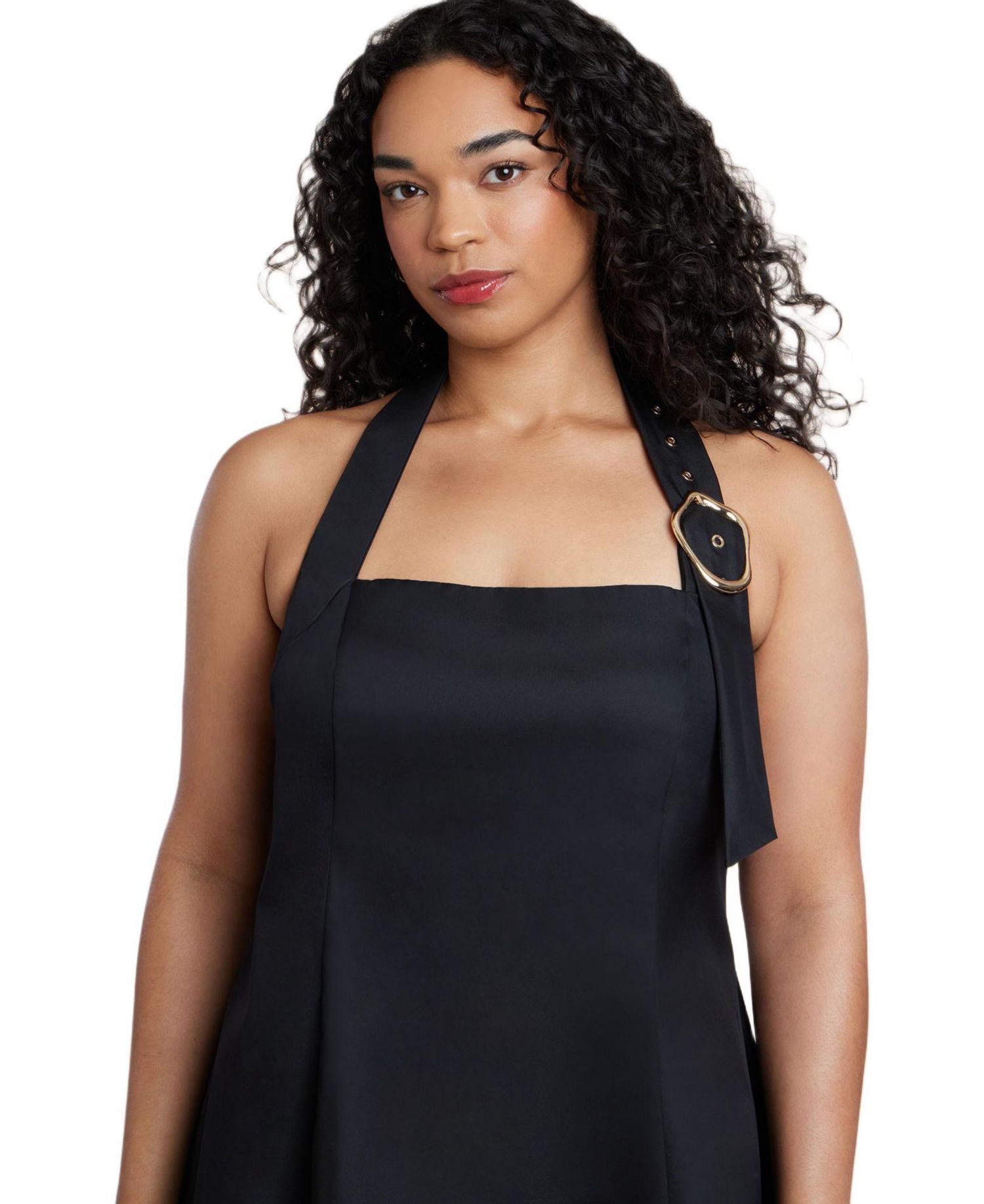 Women's Plus Size Buckle Neckline Maxi Dress