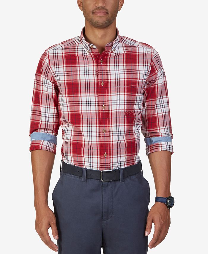 Nautica Men's Arturo Plaid Long-Sleeve Shirt - Macy's