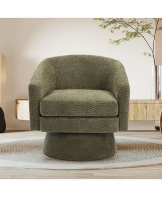 360degree(s) Swivel Lounge Chair with Arms - Soft Chenille Upholstery - Soft Cushion - Modern Accent Chair for Living Room or Bedroom