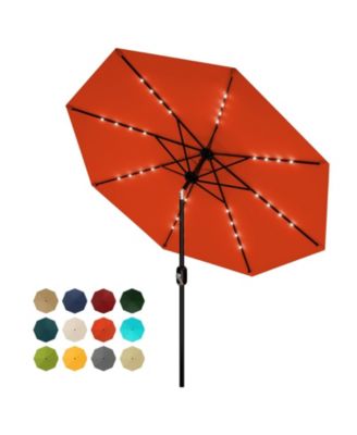 10Feet Patio Umbrella, Waterproof UV-Protected Outdoor Table Umbrella, Tilt Crank, 8 Ribs, Iron Pole For Patio, Garden, Pool