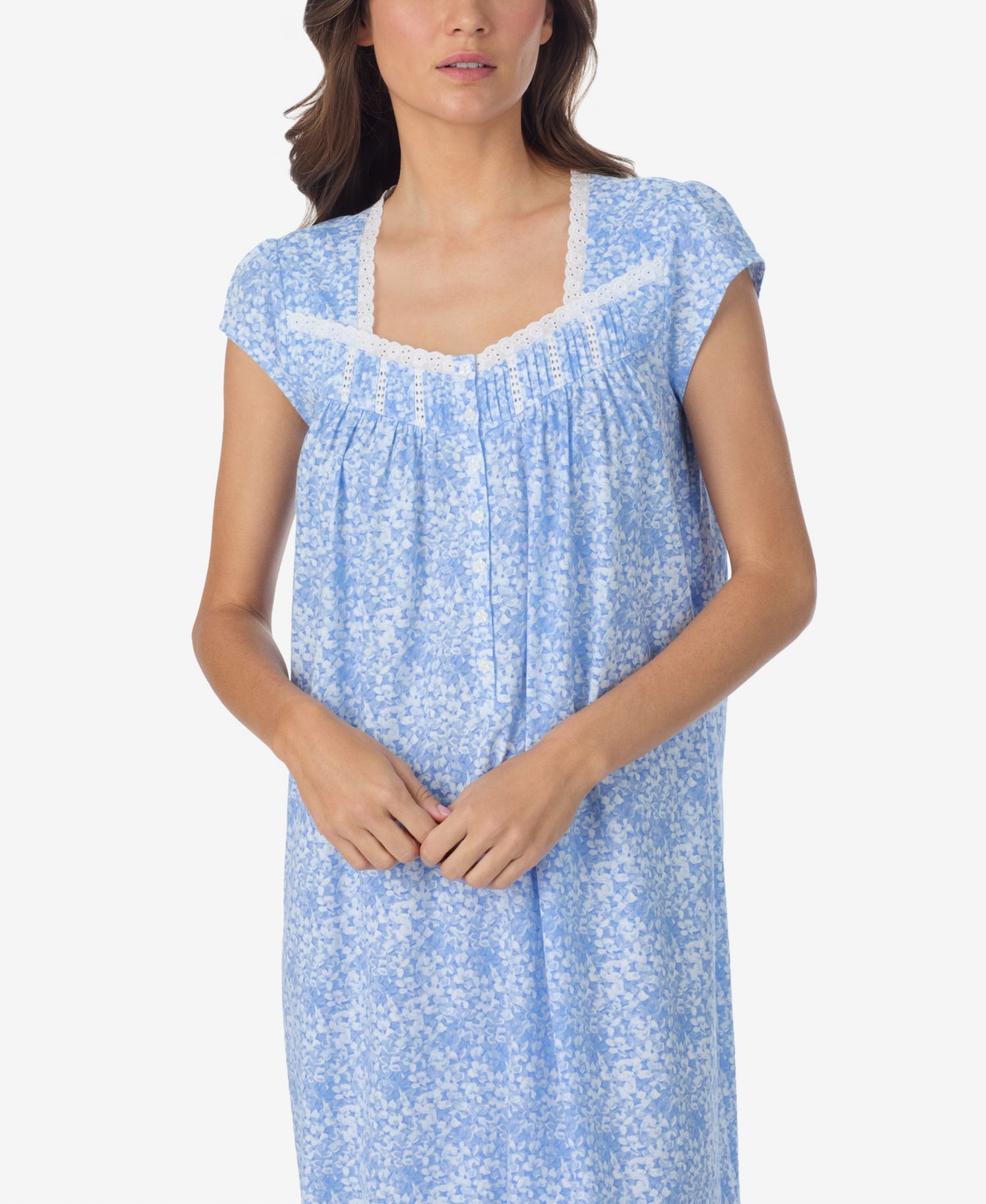 Women's Floral Print Cap-Sleeve Short Nightgown