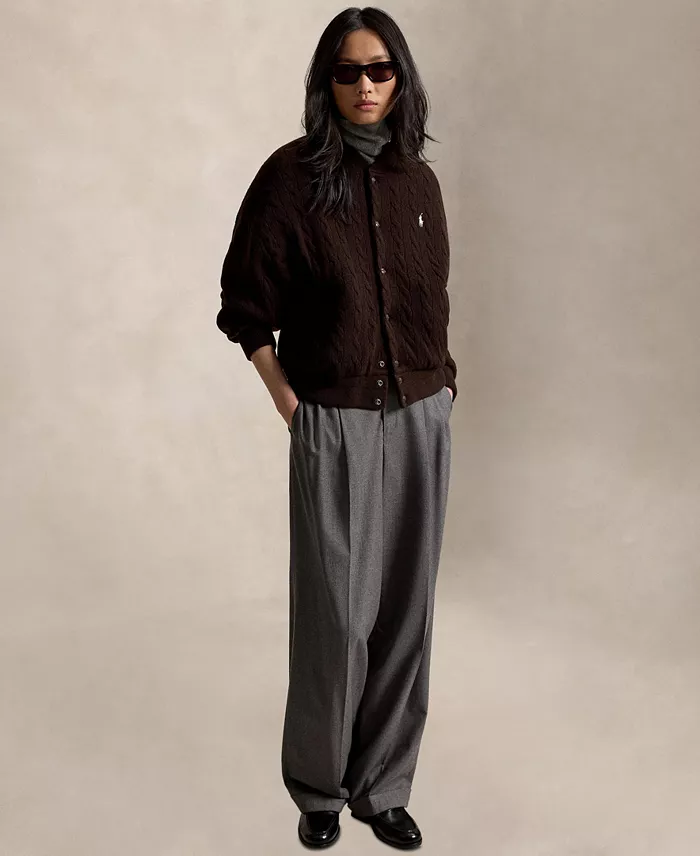 Women's Cable-Knit Logo Button Jacket - thumbnail 8