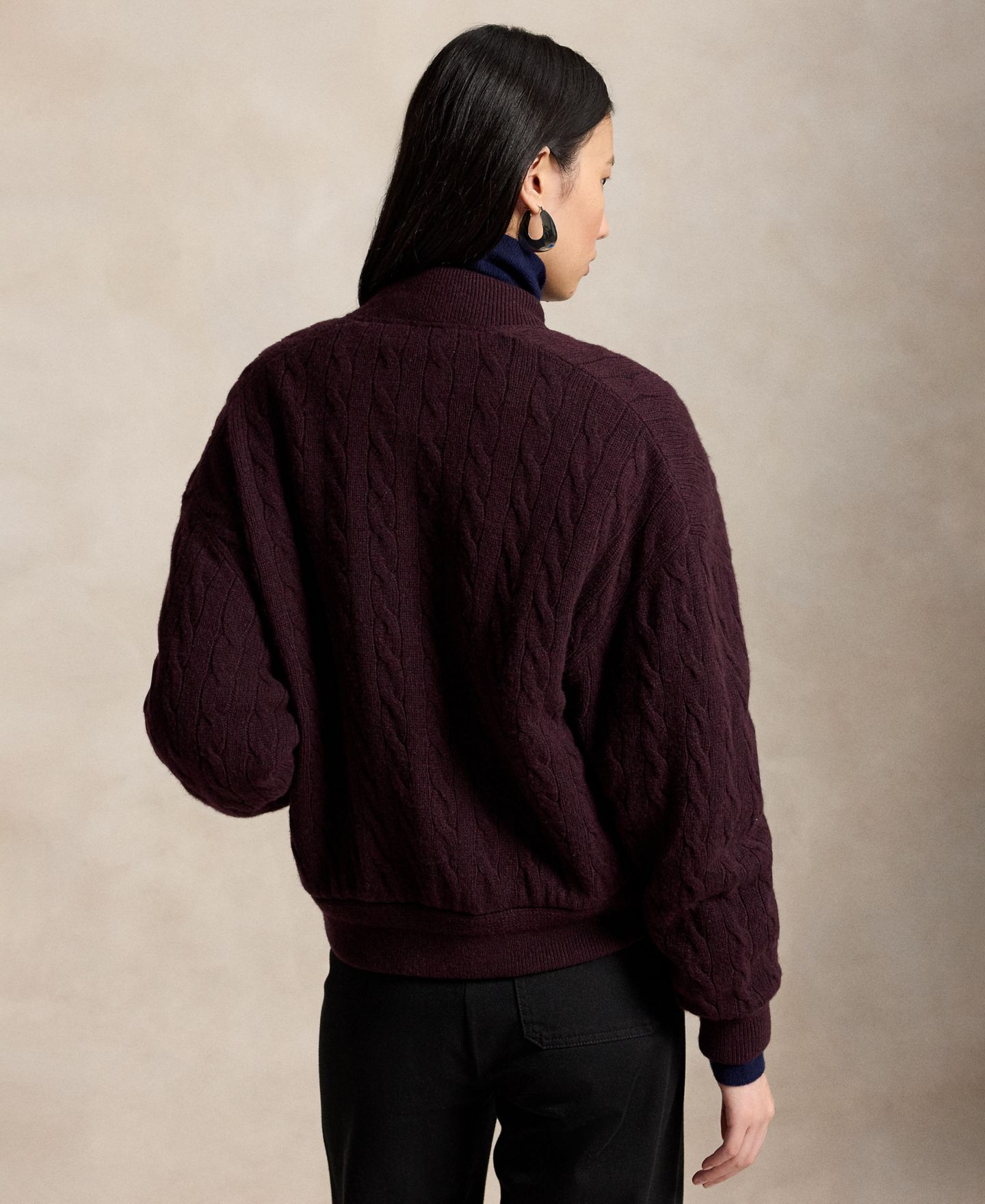 Женская куртка Polo Ralph Lauren Cable-Knit Logo Button, цвет: Меланжевый — фото 4
