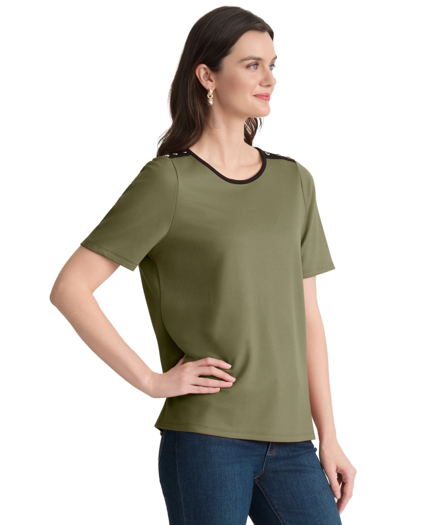 Petite Drop Shoulder Top
