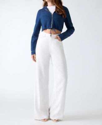 Women's Reese Cropped Denim Hoodie Jacket