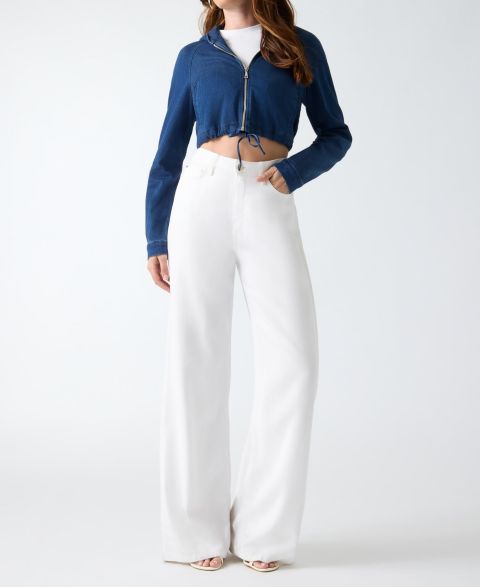 Женские худи GUESS Women's Reese Cropped Denim Jacket