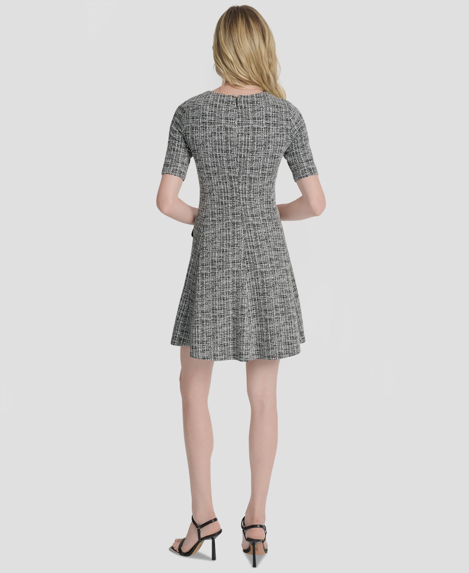 Women's Short-Sleeve Fit & Flare Dress
