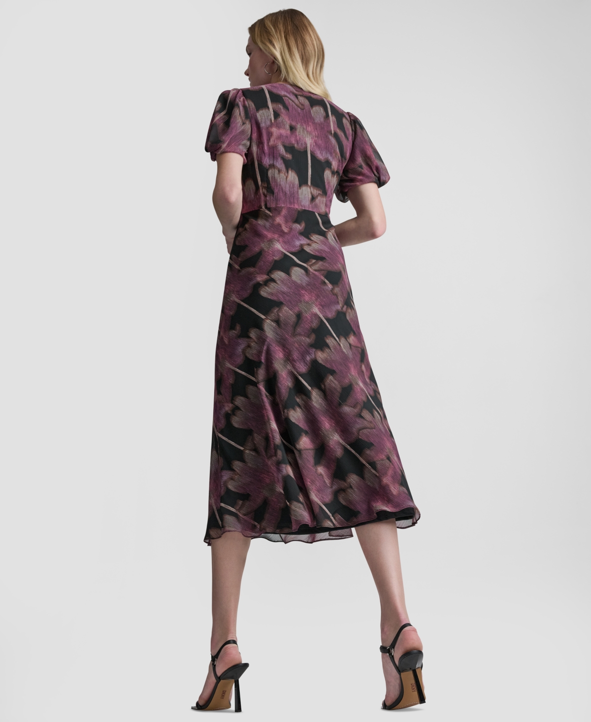 Dkny Women's Printed V-Neck Midi Dress