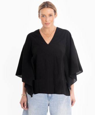 Women's Ocean+Main Butterfly Sleeve Cotton Caftan Top
