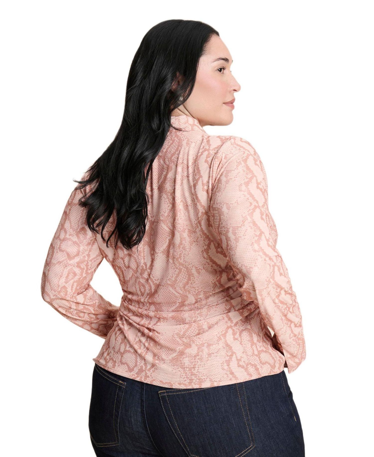 Plus Size Printed Button Up Top