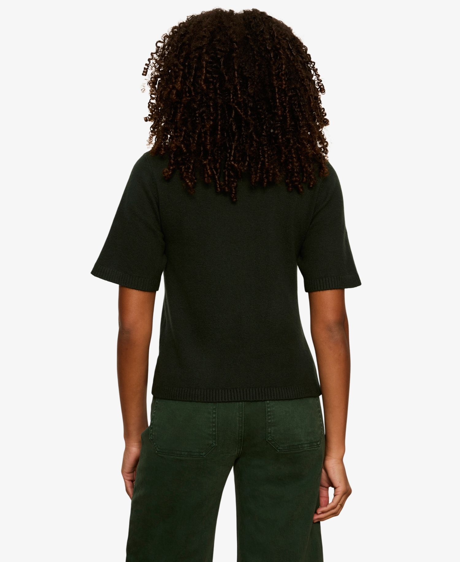 Petite Short-Sleeve Crewneck Sweater