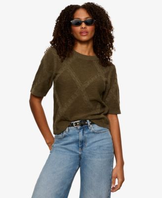 Petite Diamond Stitch Sweater T-Shirt