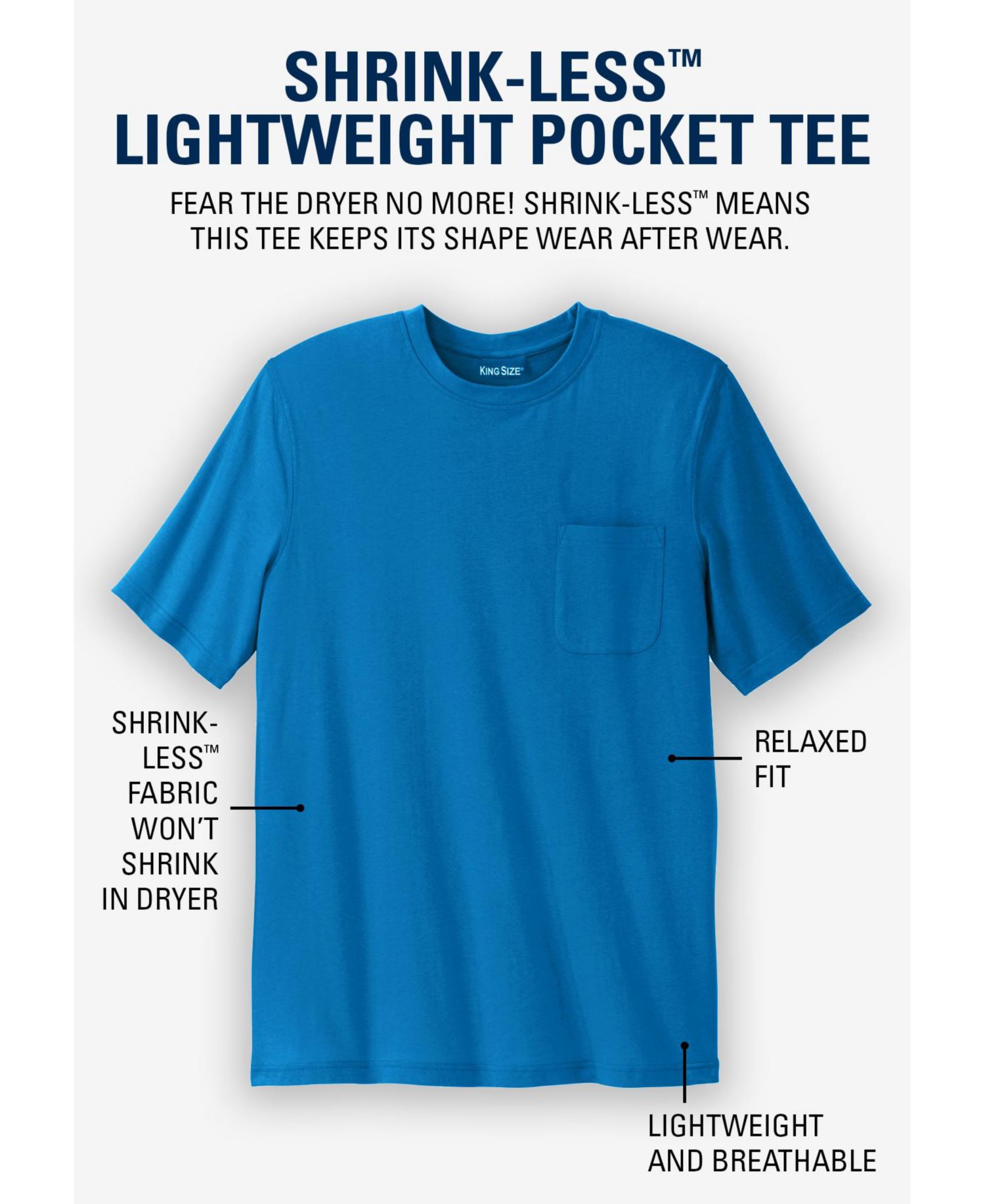 Men's Shrink-Less Lightweight Pocket Crewneck T-Shirt