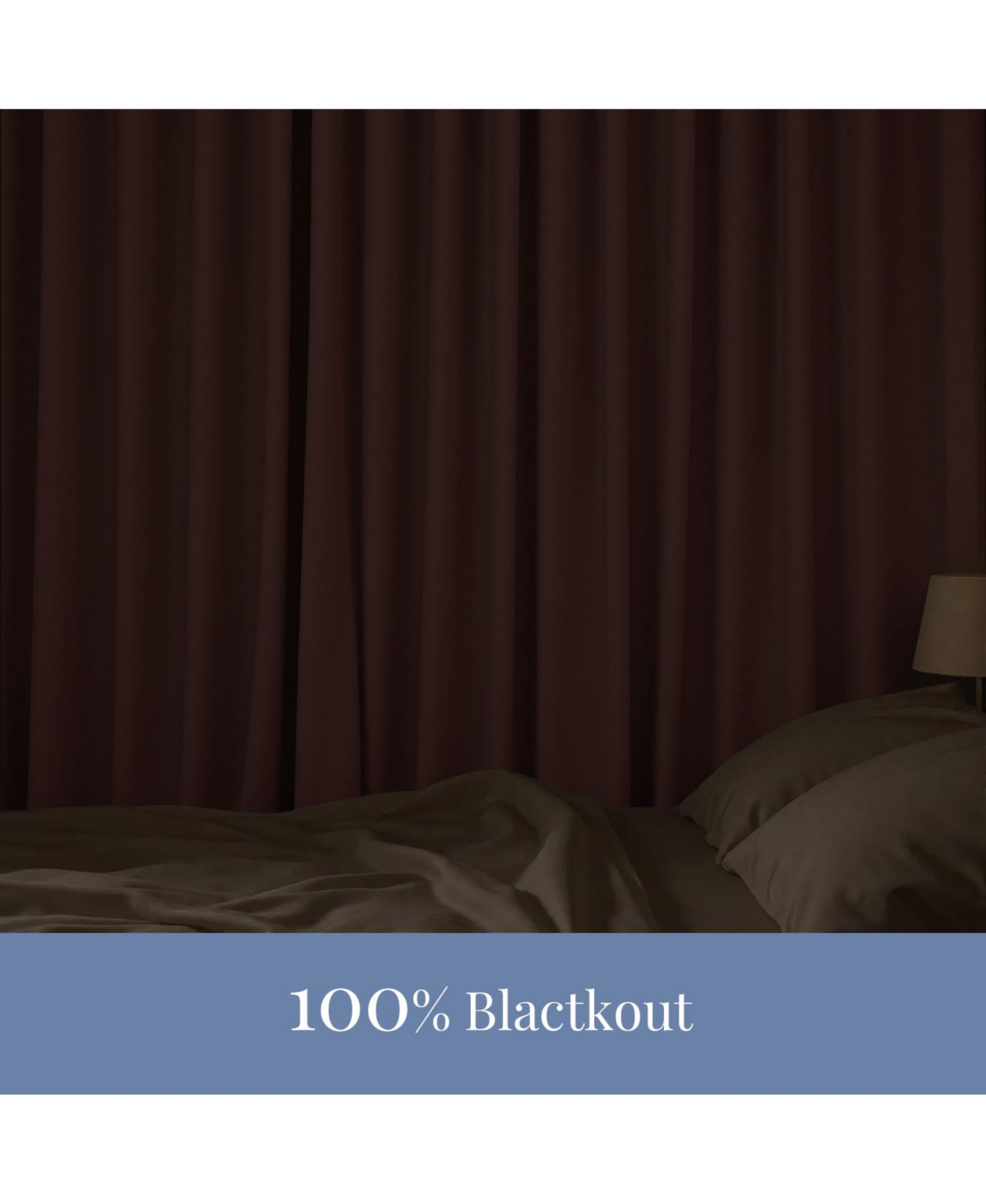 Awesome Home 100% Blackout Cotton Blend Ruffle Curtains Pair