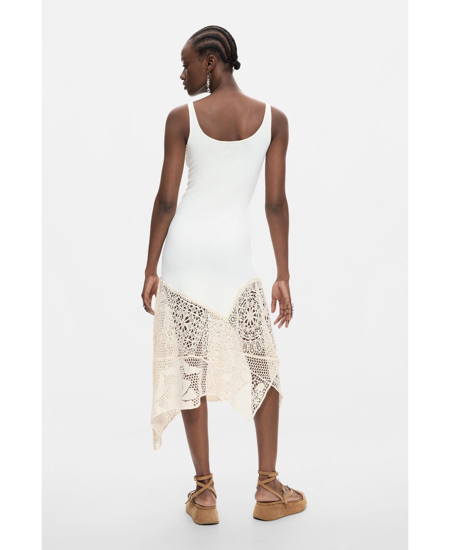 Women's Asymmetric Crochet Dress