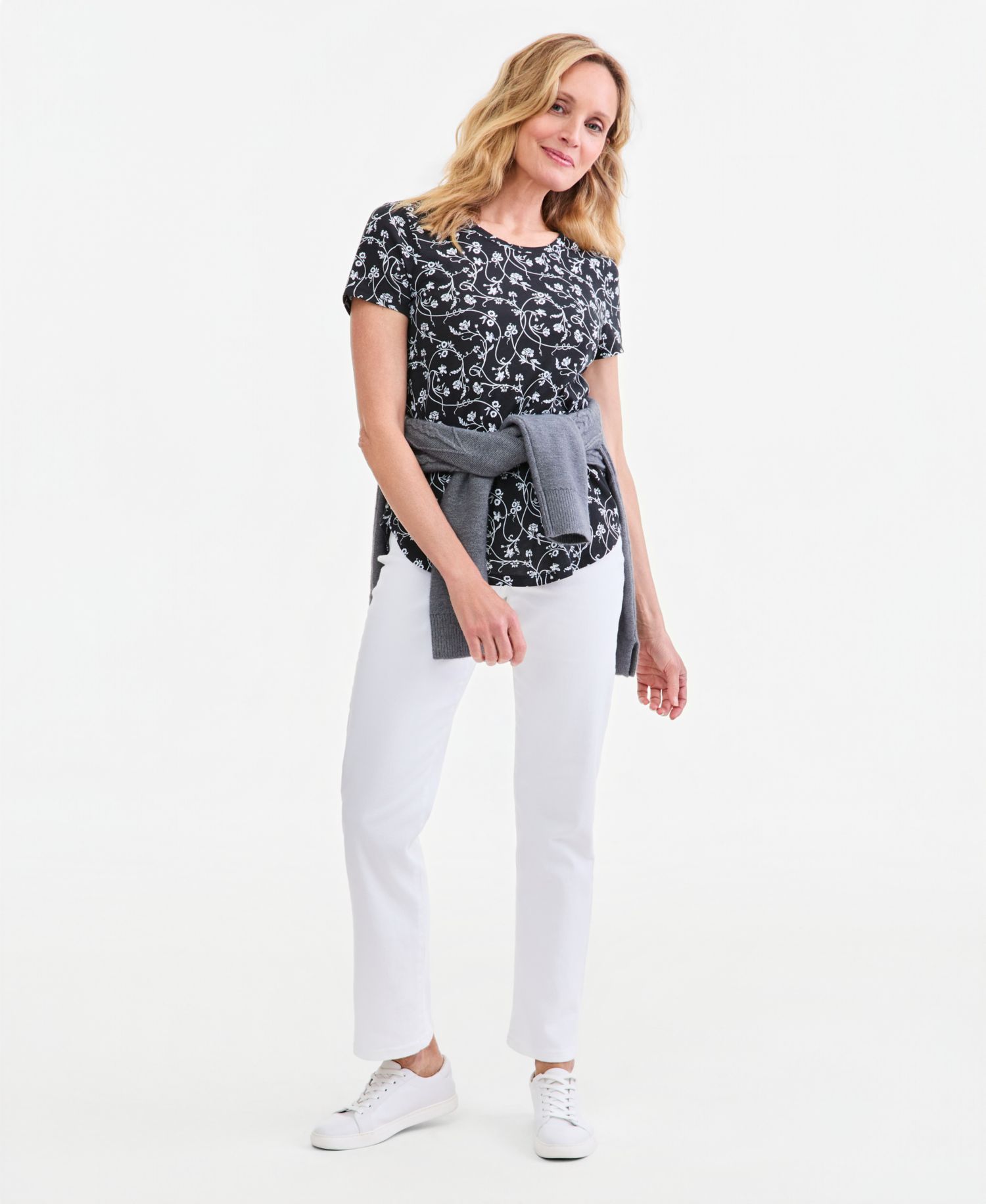 Petite Printed Short-Sleeve Crewneck Tee