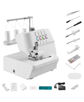Serger Overlock Sewing Machine - 1250 Stitches Per Minute, 2-3-4 Thread Capability, 0.7-2 Adjustable Differential Feed, Free Arm