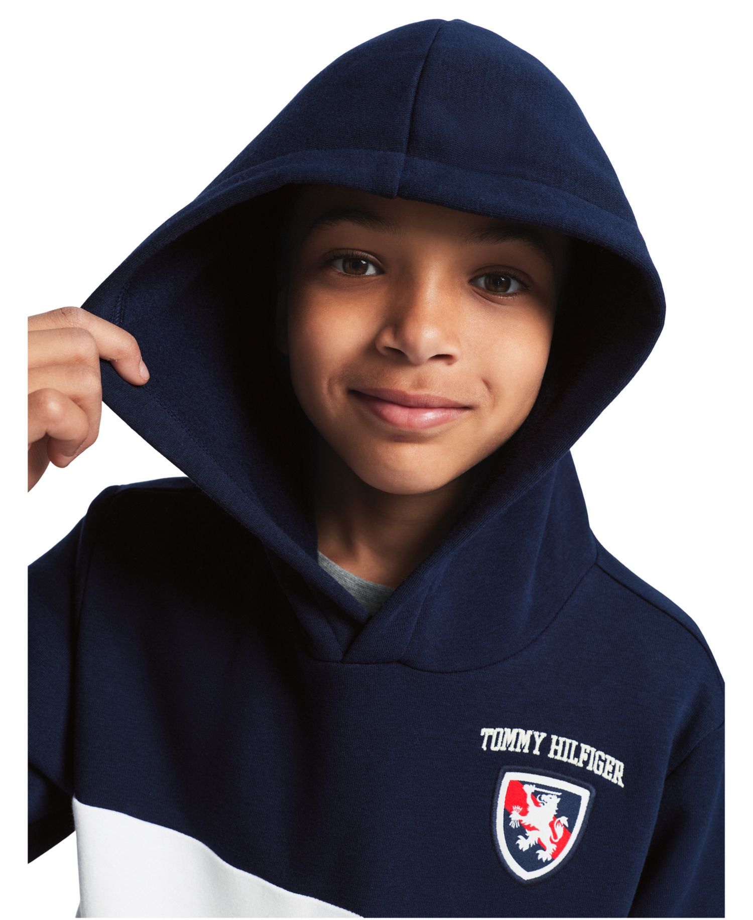 Boys' 8-20 Color-Blocked Logo Hoodie