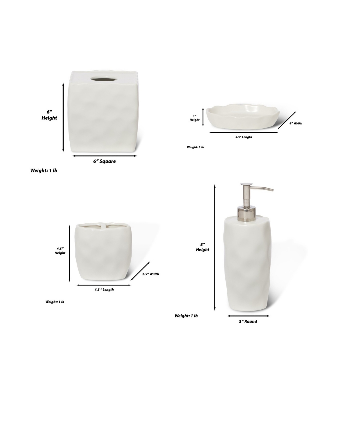 Roselli Trading Company French Impressions -Piece Bath Accessory Set