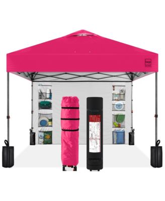 10x10ft Easy Setup Pop Up Canopy, Portable Tent with Side Wall, 1-Button Push, Case