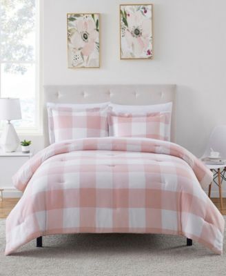 Herringbone Weave Buffalo Check 7-Piece Comforter Set, Full