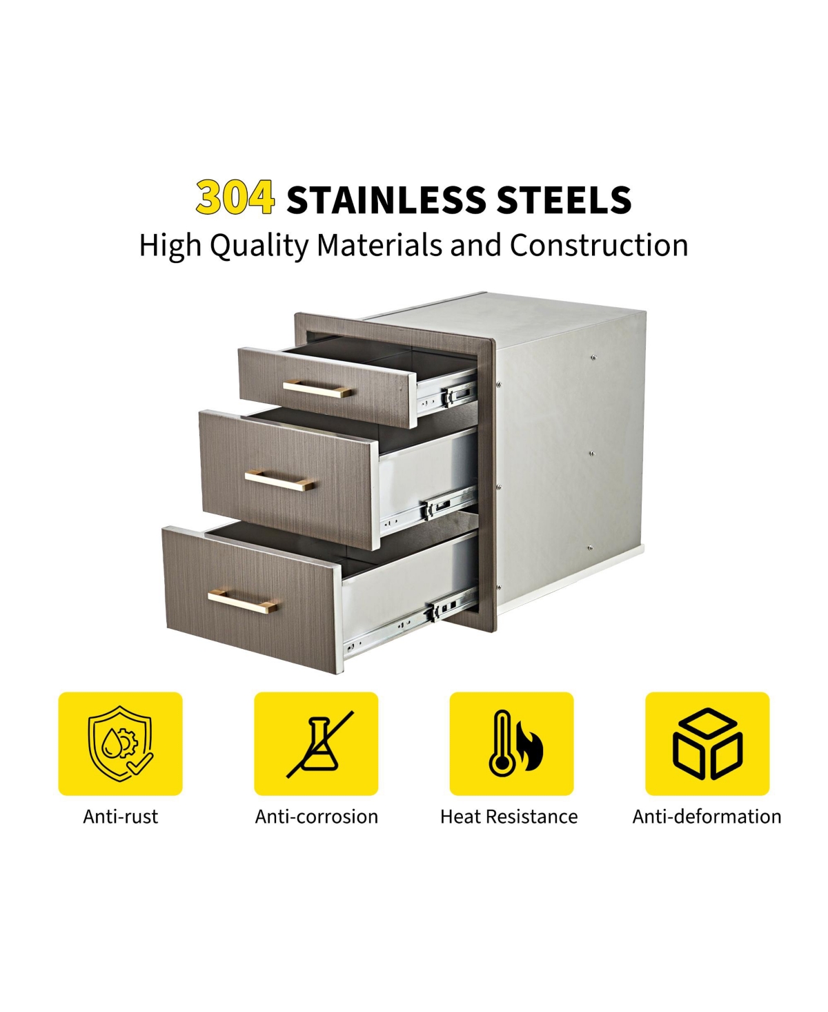 homfan Stainless Steel Storage Cabinet