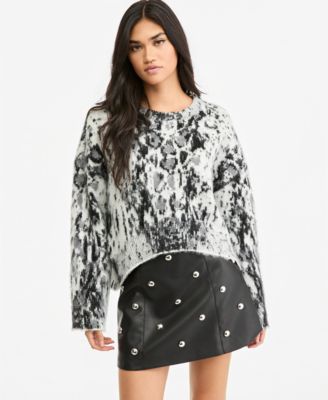 Women's Animal-Print High-Low Sweater